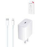 20W USB-C to Lightning Non-MFI Charging Cable with 20W USB-C Power Adapter — 3 ft