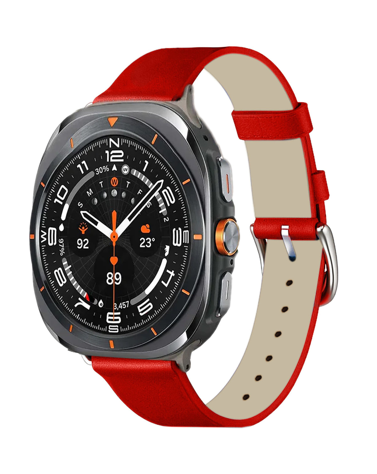 Leather Case for Galaxy Watch 22mm — Red