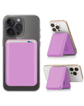 Magnetic Leather Phone Wallet Stand with IC Chip — Lilac