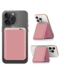 Magnetic Leather Phone Wallet Stand with IC Chip — Pink
