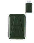 A Design Leather Magnetic Card Wallet Holder with Stand - Green