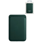 Leather Magnetic Card Wallet Holder - Green