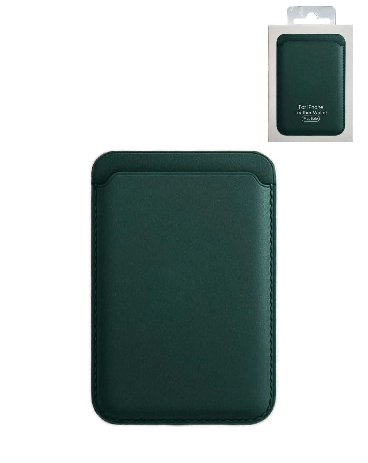 Leather Magnetic Card Wallet Holder - Green