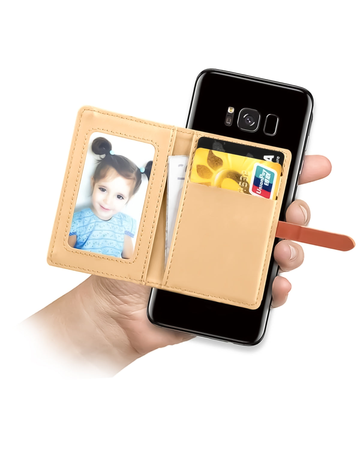 Universal Back Phone Leather Wallet Cash ID Credit Card Slot — Purple
