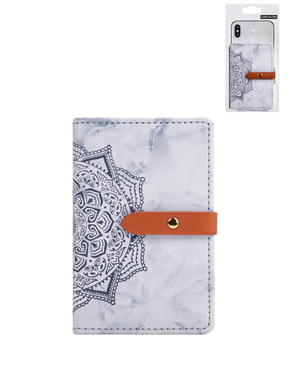 Universal Back Phone Datura Flower Leather Card Slot — Purple