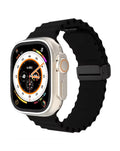 Magnetic Soft Silicone Band for Apple Watch 42 / 44 / 45 / 46 / 49mm — Black