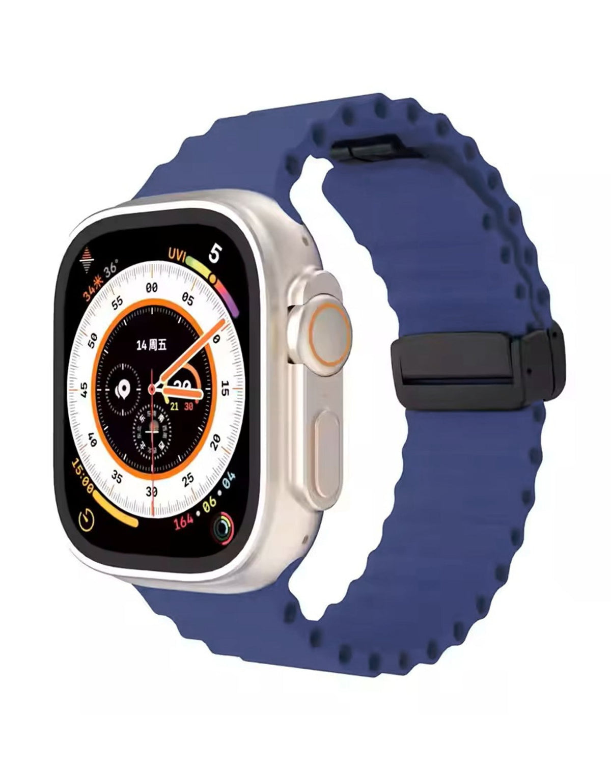 Magnetic Soft Silicone Band for Apple Watch 42 / 44 / 45 / 46 / 49mm — Midnight Blue