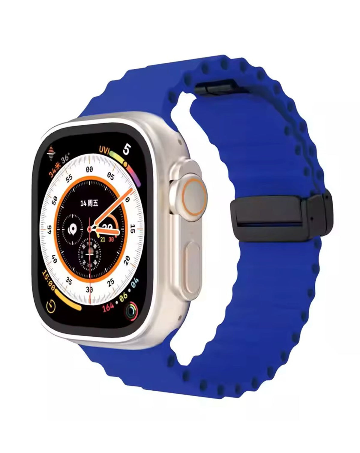 Magnetic Soft Silicone Band for Apple Watch 42 / 44 / 45 / 46 / 49mm — Navy Blue