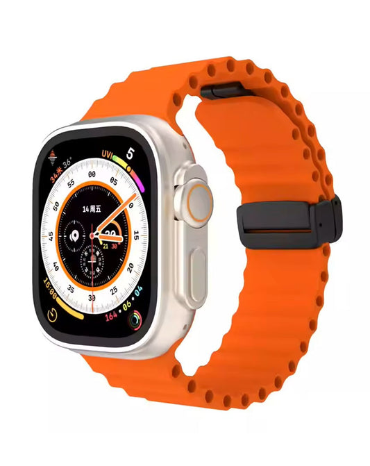 Magnetic Soft Silicone Band for Apple Watch 42 / 44 / 45 / 46 / 49mm — Orange