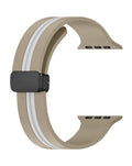 Magnetic Soft Silicone Band for Apple Watch 42 / 44 / 45 / 46 / 49mm — Gray & White