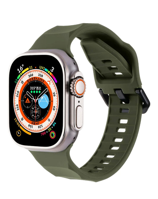 Soft Silicone Strap for Apple Watch 42 / 44 / 45 / 46 / 49mm — Oliver Green