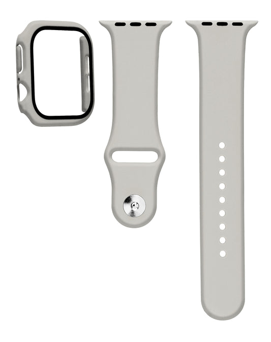 Soft Silicone Band for Apple Watch 42mm 2024 — Light Gray