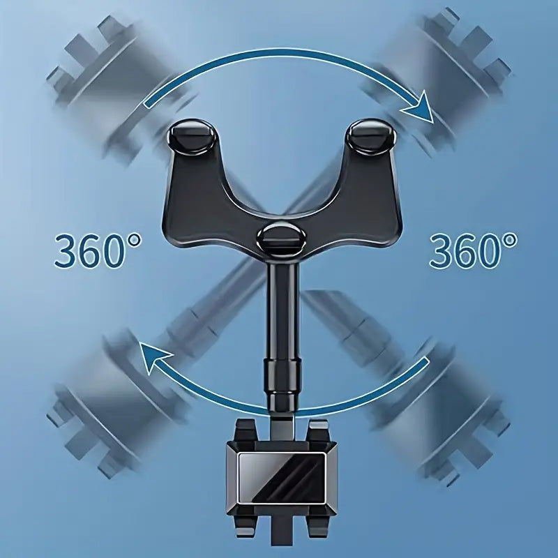Rearview Mirror Smartphone Clip Mount - Black