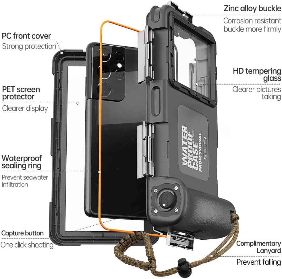 Shellbox Swimming 15M Waterproof Case Surfing Underwater Diving iPhone/Samsung QSK-2