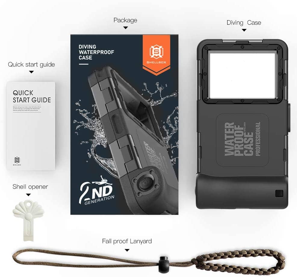 Shellbox Swimming 15M Waterproof Case Surfing Underwater Diving iPhone/Samsung QSK-2