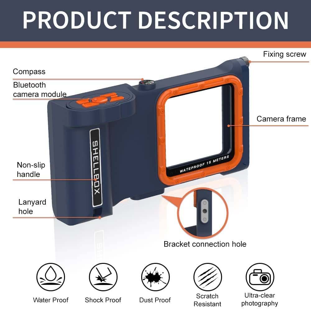 Shellbox Swimming 15M Waterproof Case Surfing Underwater Diving iPhone/Samsung QSK-3
