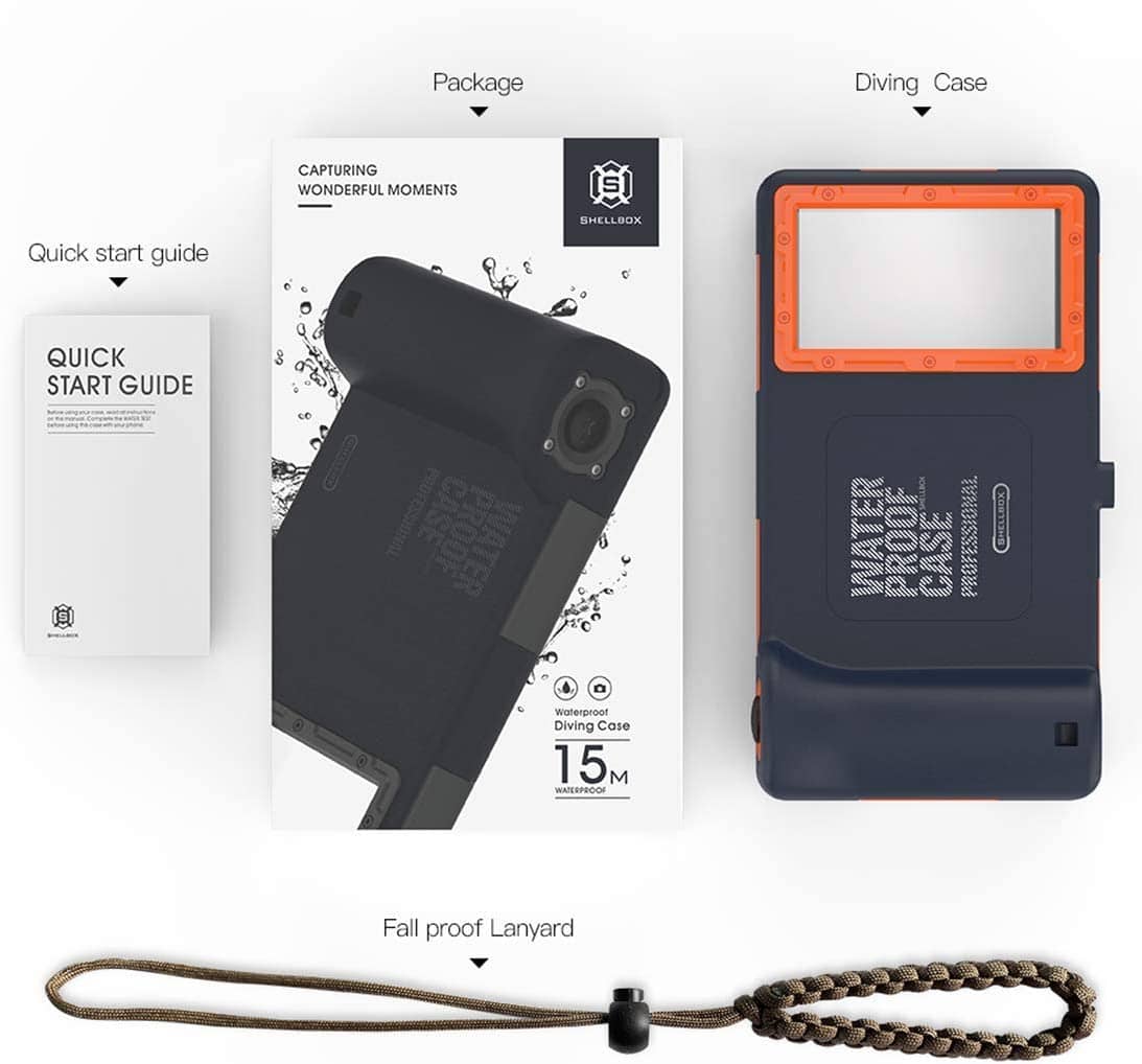 Shellbox Swimming 15M Waterproof Case Surfing Underwater Diving iPhone/Samsung QSK-1