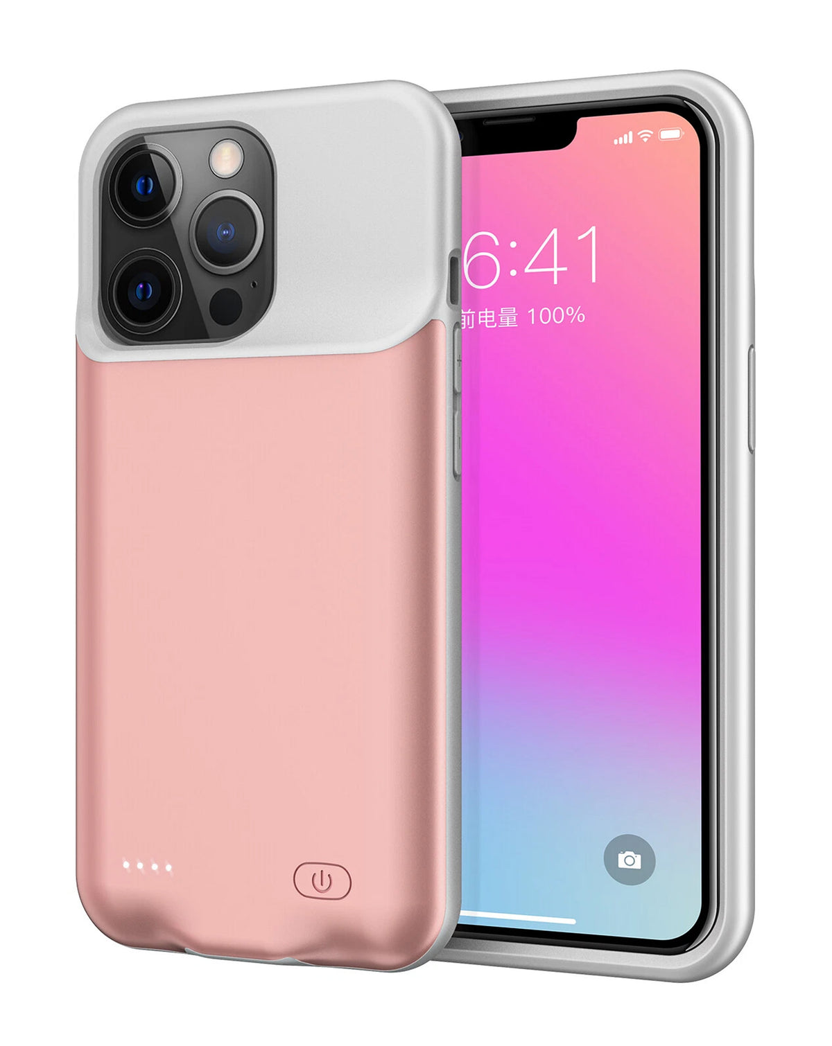Portable Protective Charging Case with kickstand for iPhone 11 Pro Max — 5200 mAh, Rose Gold