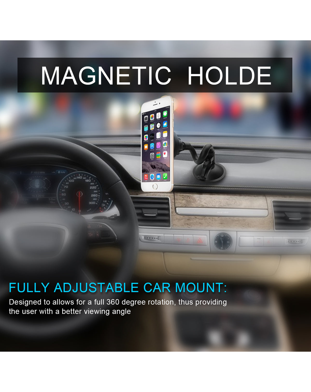Esoulk Long Magnet Holder — Black