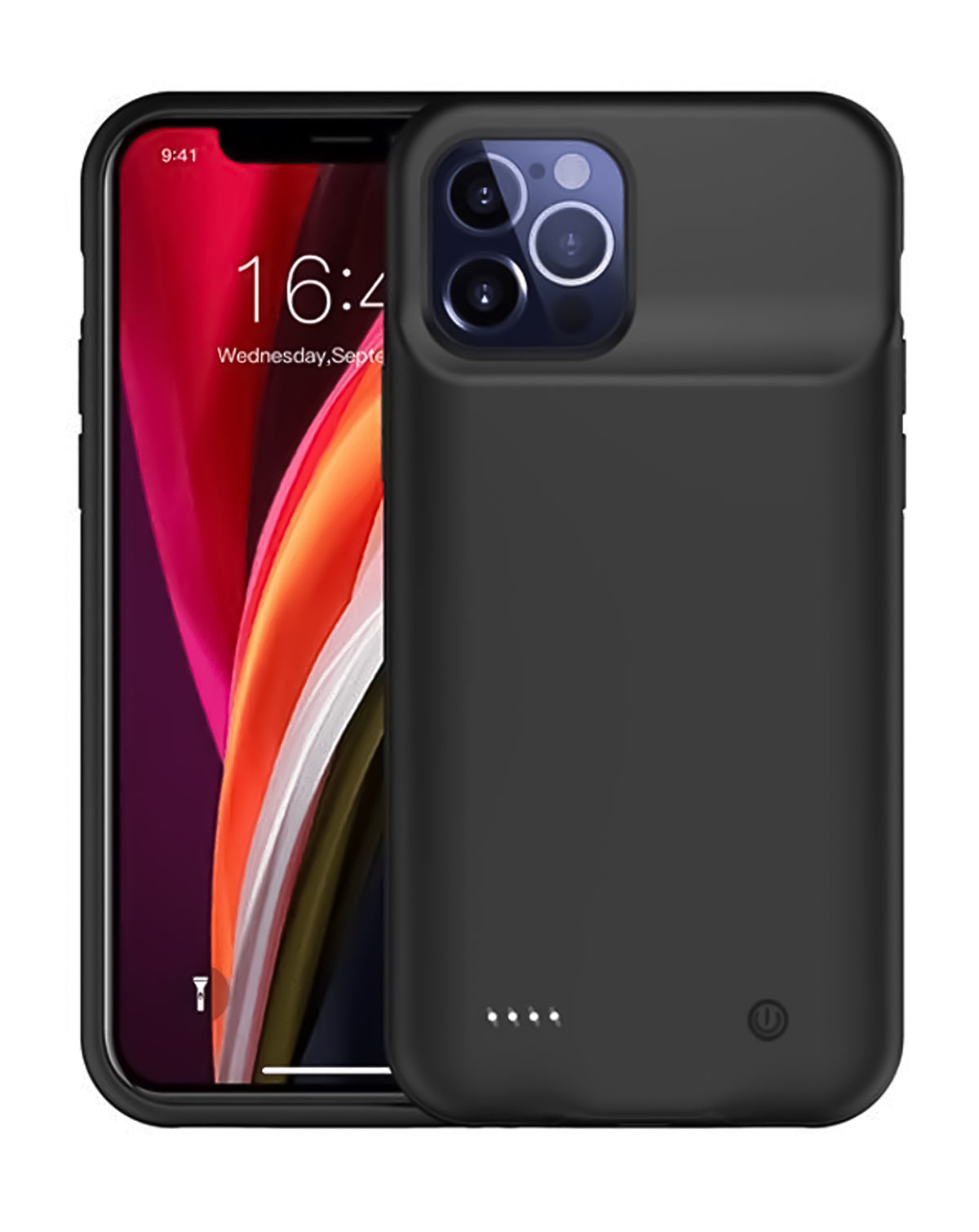 Portable Protective Charging Case for iPhone 12 Pro Max — 4500 mAh, Black