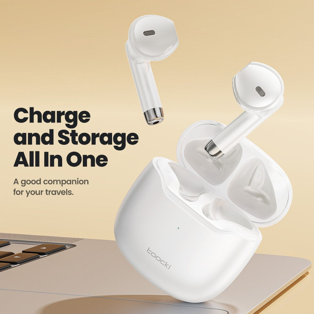 Toocki TWS Bluetooth 5.3 Wireless Earbuds — White