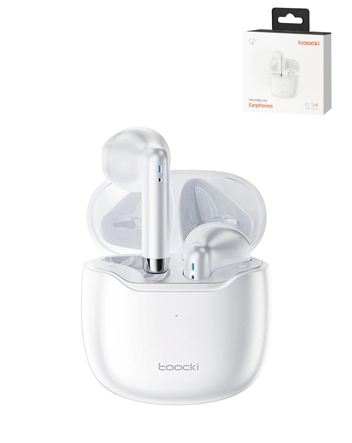 Toocki TWS Bluetooth 5.3 Wireless Earbuds — White