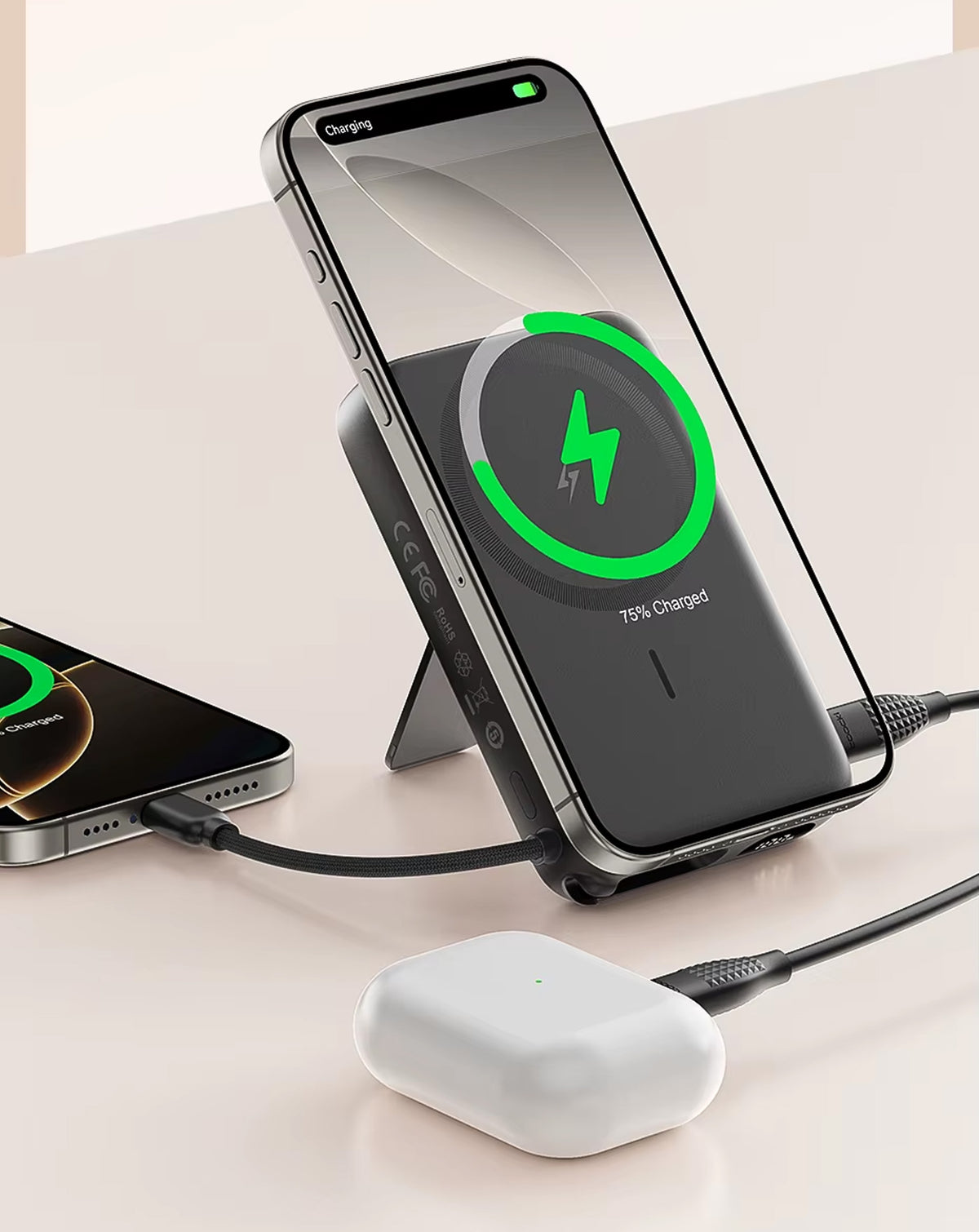 Toocki Magnetic Wireless Power Bank with Built-In Cable — 10000 mAh/22.5W