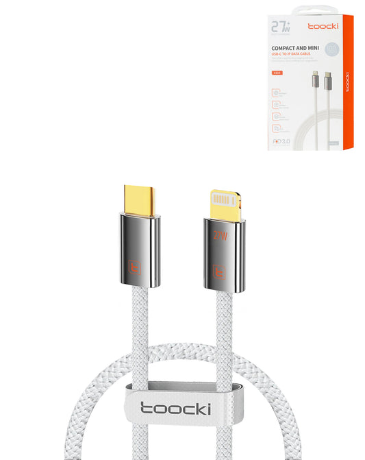 Toocki Compact Zinc Alloy USB-C to Lightning Non-MFI Super-Fast Charging Data Cable — 27W, 3ft
