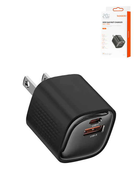 Toocki 20W USB A+c GaN Charger — Black