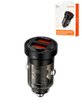Toocki PD USB A+a Transparent Car Charger — Black, 30W