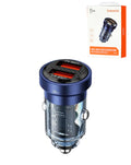 Toocki PD USB A+a Transparent Car Charger — Blue, 30W