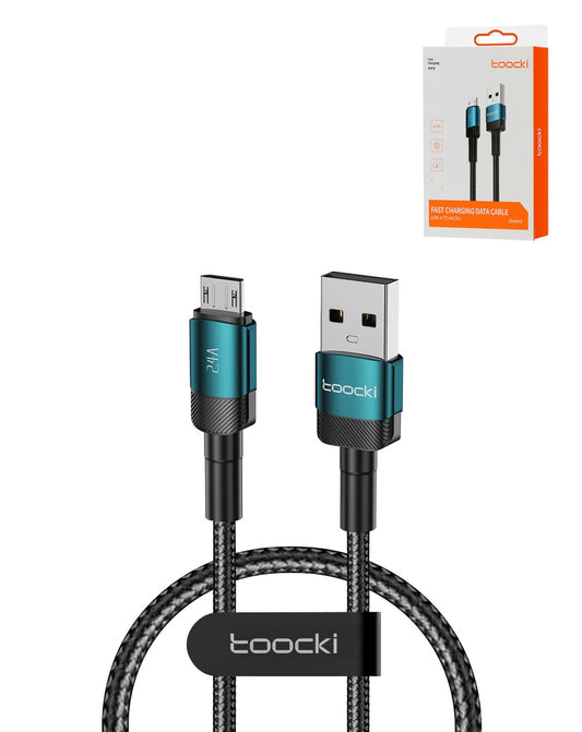 Toocki USB A-M Fast Charging Data Cable — Green, 3ft, 12W