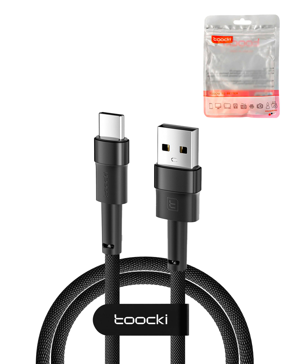 Toocki USB-A to USB-C Super Fast Charging Data Cable — Gray, 66W, 6ft