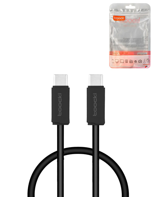 Toocki Tpe USB-C to USB-C Super Fast Charging Data Cable — 3ft, 100W, Black