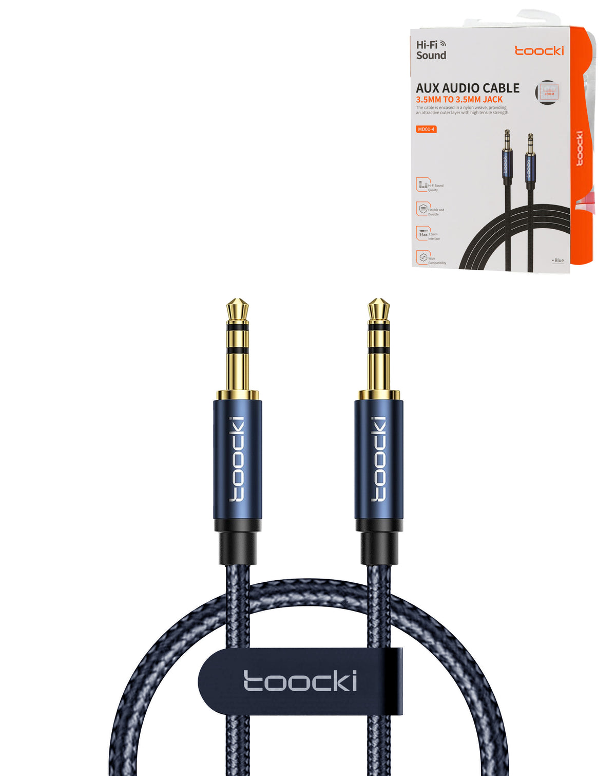 Toocki Aux-aux Cable — 3ft, Blue