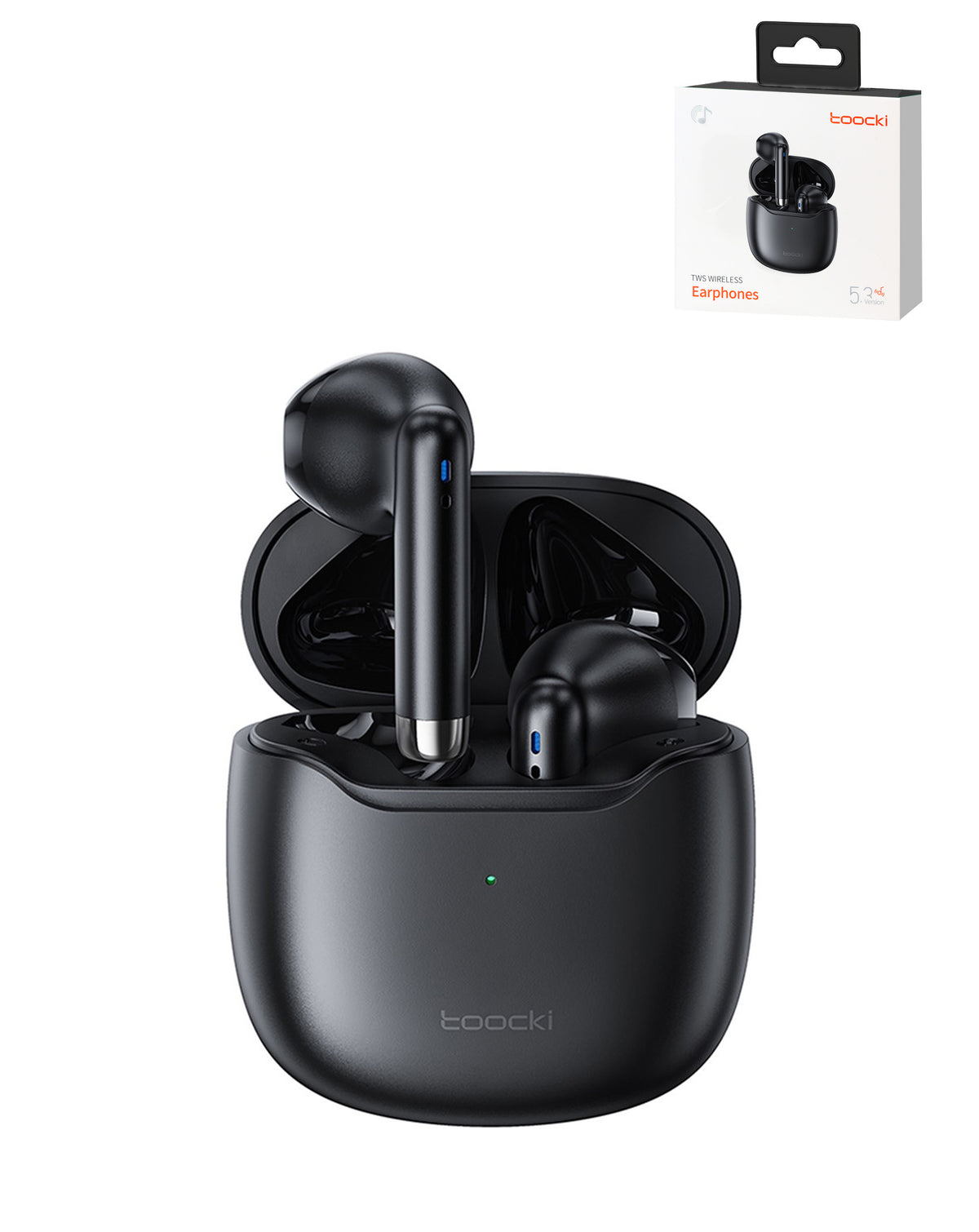 Toocki TWS Bluetooth 5.3 Waterproof Wireless Earbuds — Black