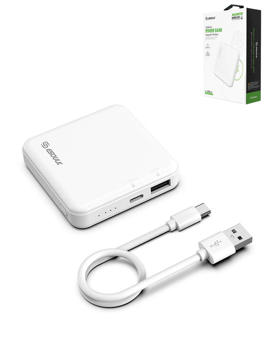 Esoulk Magnetic Wireless Power Bank — 5000 mAh / 5W, White