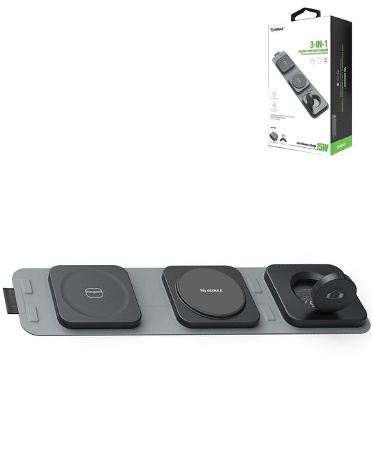 Esoulk 3-in-1 Collapsible Magnetic Wireless Charger — 15W