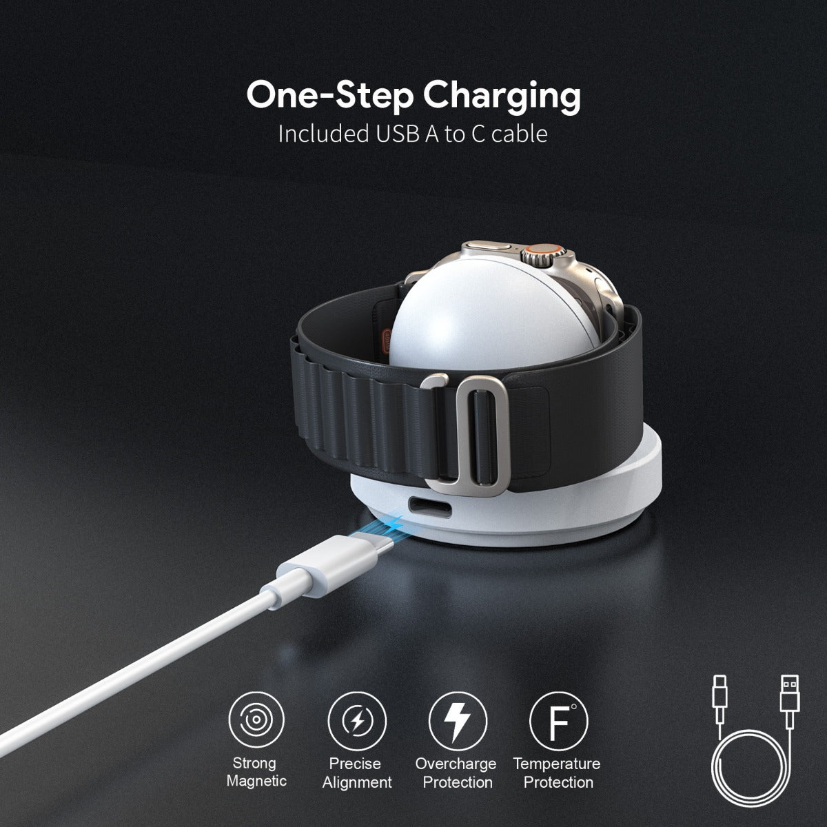 Esoulk Smart Watch Magnetic Wireless Charging Stand — White, 3W
