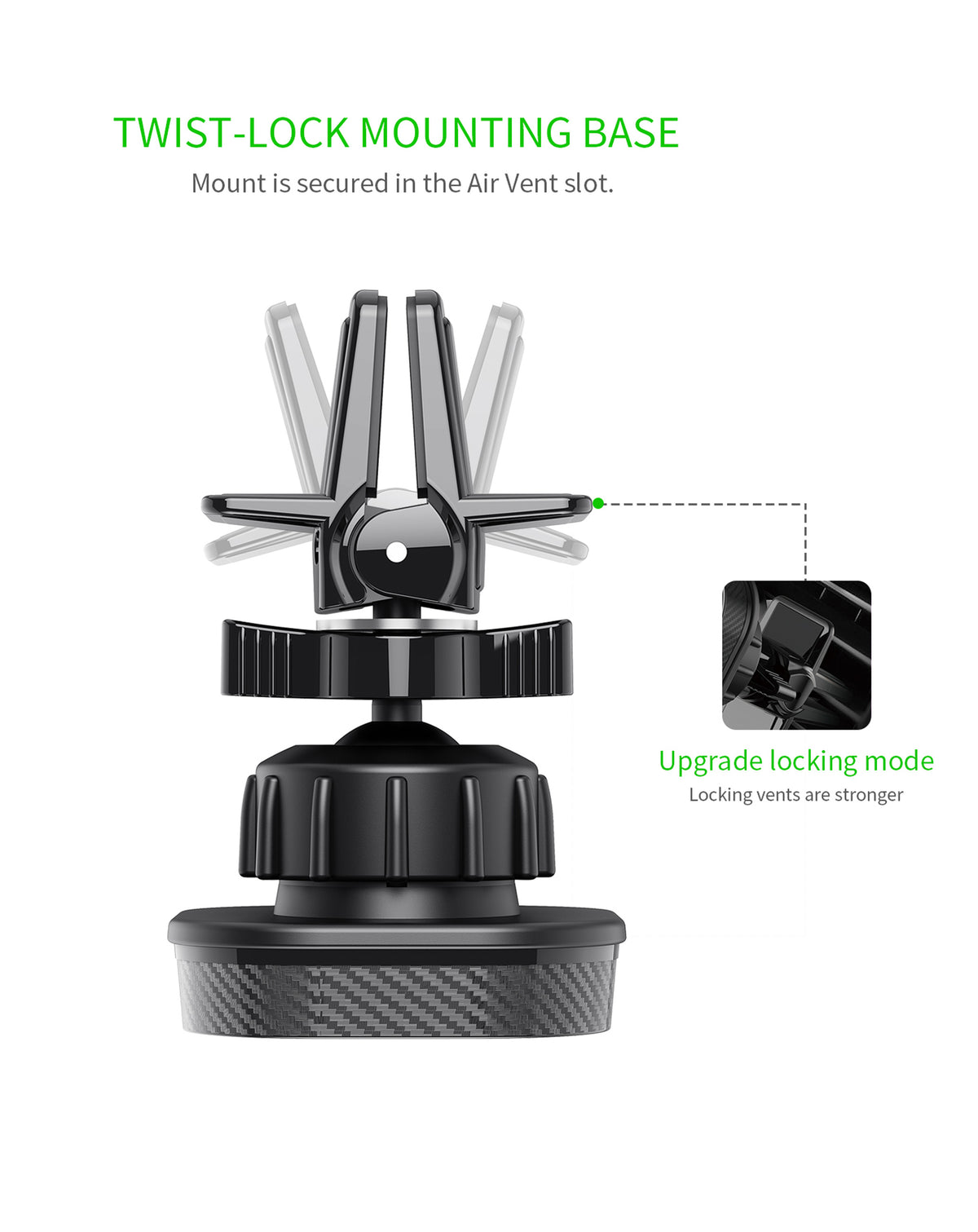 Esoulk Magnet Air Vent Holder — Black