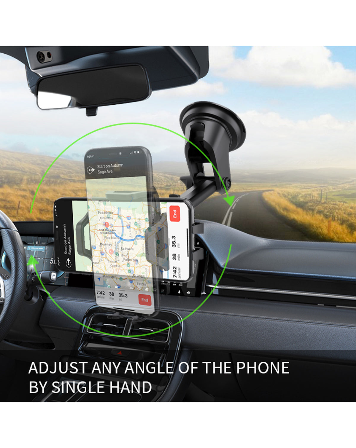 Esoulk Dashboard Car Holder with Adhesive Pad — Black