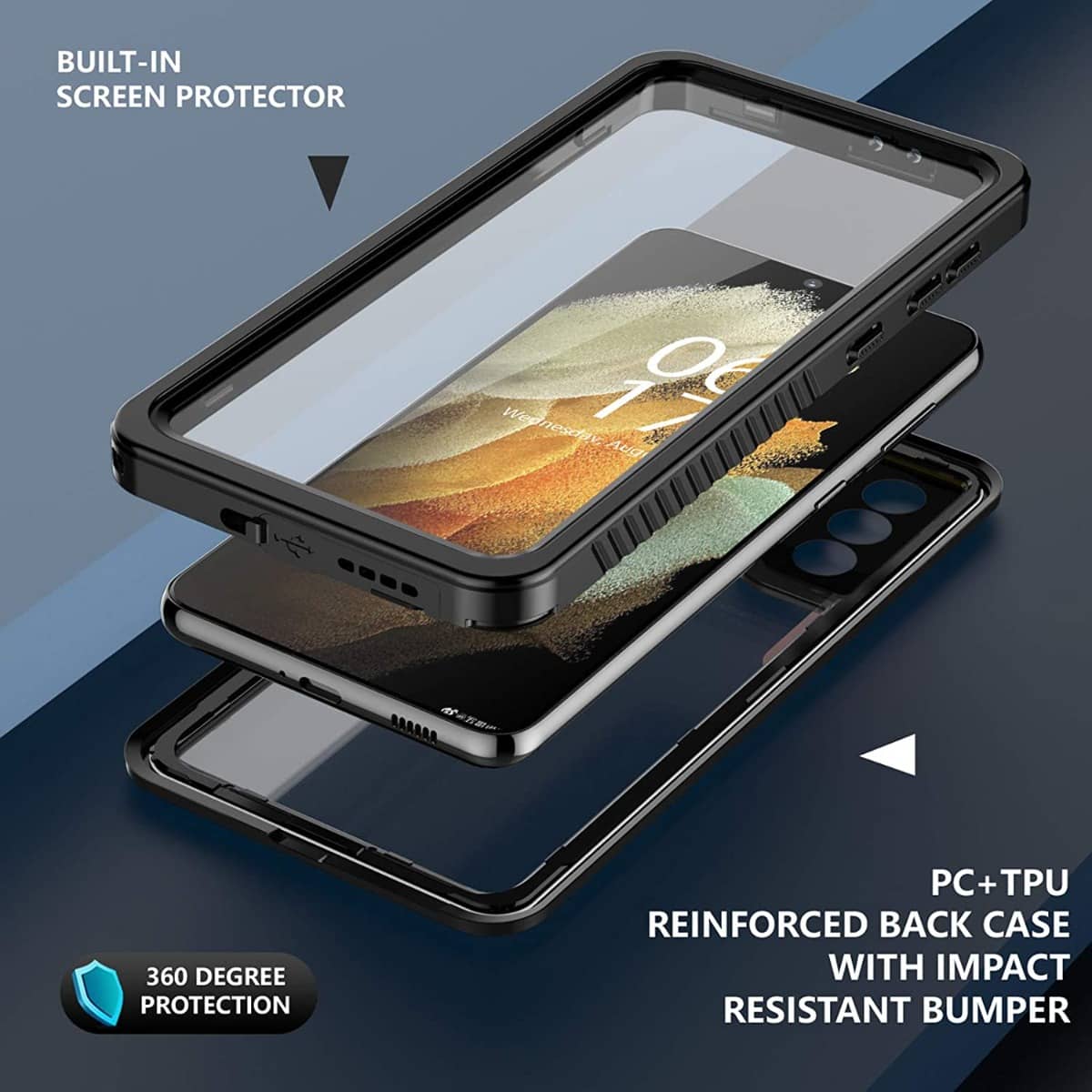 Crystal Clear Water-Resistant Case for Galaxy S21