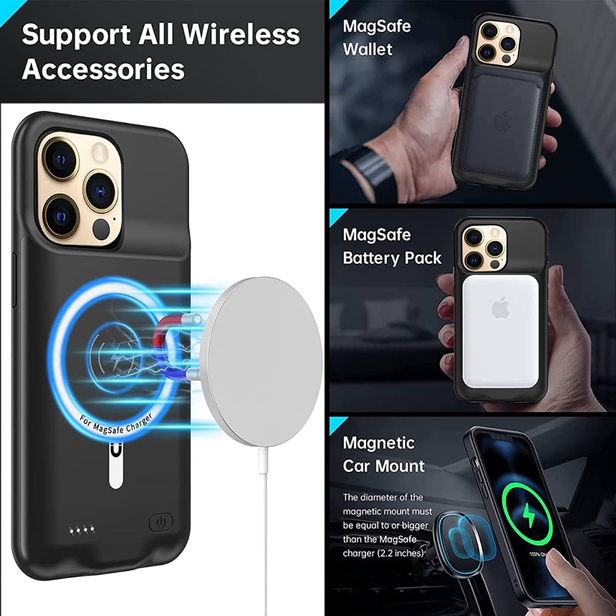 Slim Charging Case with Msafe Charging for iPhone 13 Pro — 7000 mAh
