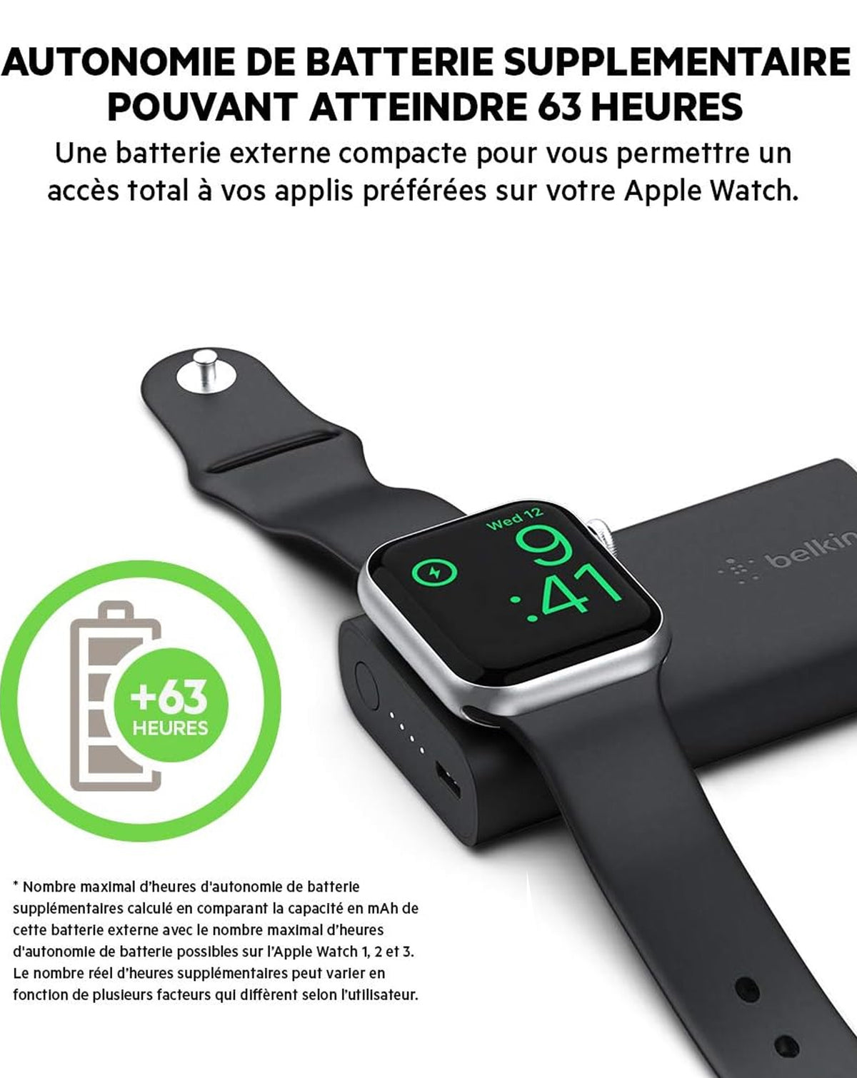 Belkin BoostCharge - iWatch Power Bank — 2000 mAh, Black