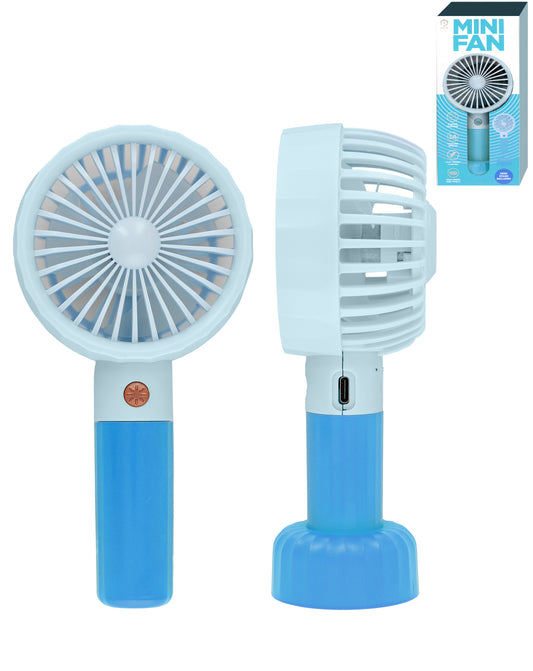 Pomgear Mini Fan with Desk Stand — Blue