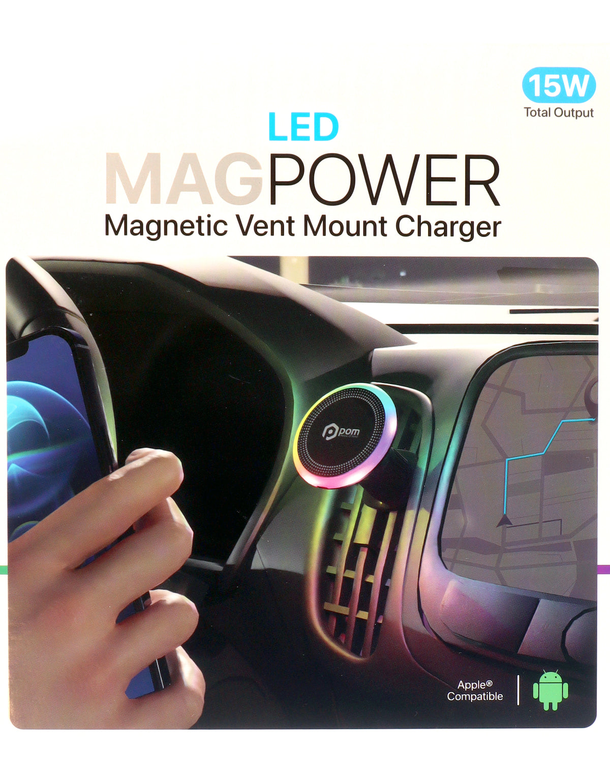 Pomgear MagPower Magnetic Vent Mount with RGB Light — 15W