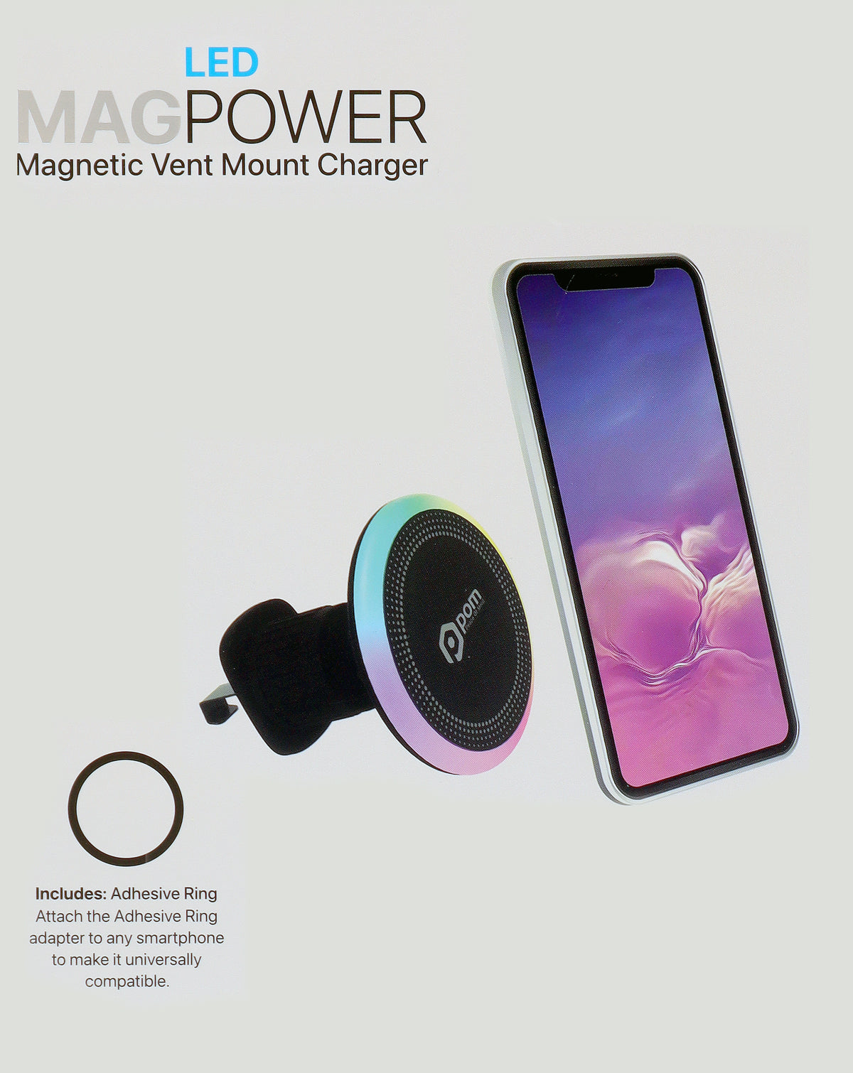 Pomgear MagPower Magnetic Vent Mount with RGB Light — 15W