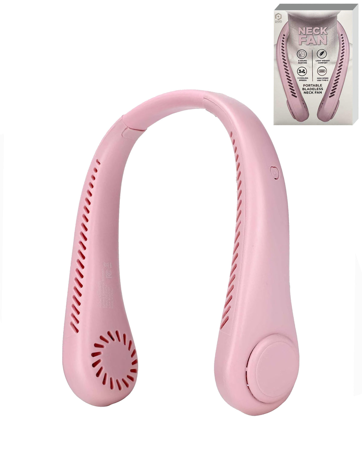 Pomgear Portable Bladeless Neck Fan — Pink