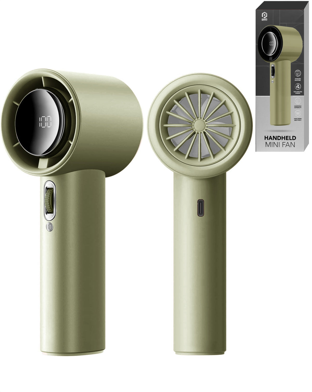 Pomgear Handheld Mini Fan — Green