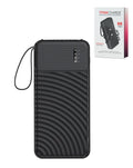 Pomgear Titan Charge Portable Powerbank with Built in Cables — White, 20000mAh